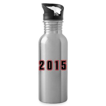 2015 Year Number - Water bottle with straw - silver - Right