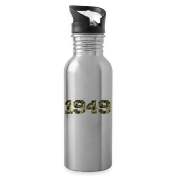 Cadeau Anniversaire 1949 Vintage 1949 Armée - Gourde avec paille intégrée - argent clair - Droite