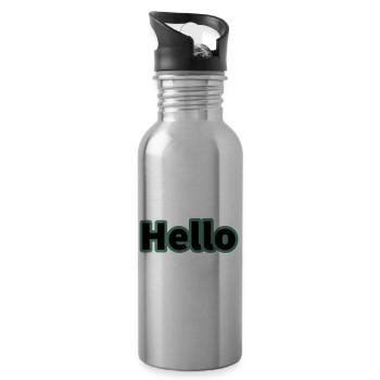 Hello - Water bottle with straw - silver - Right
