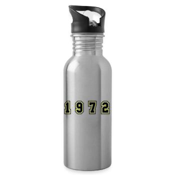 1972 Jahr Zahl - Trinkflasche mit integriertem Trinkhalm - Lightsilver - Rechts