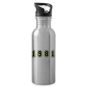 1981 Year Number - Water bottle with straw - silver - Right