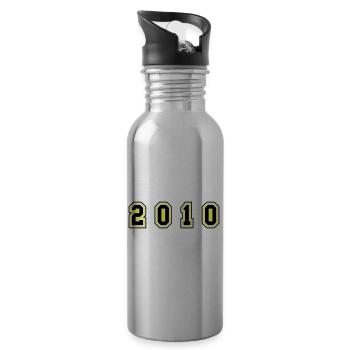 Numéro de l’année 2010 - Gourde avec paille intégrée - argent clair - Droite