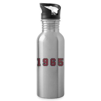 1965 year number - Water bottle with straw - silver - Right