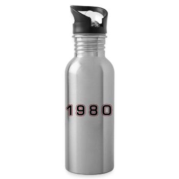 Numéro de l’année 1980 - Gourde avec paille intégrée - argent clair - Droite