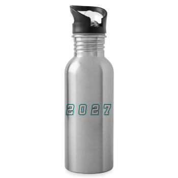2027 year number - Water bottle with straw - silver - Right