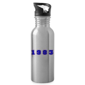 1983 Year Number - Water bottle with straw - silver - Right