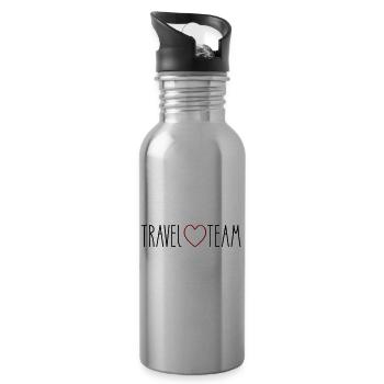 Travel Team Herz - Trinkflasche mit integriertem Trinkhalm - Lightsilver - Rechts