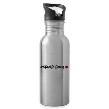 Filles Gang Équipe Femmes Coeur - Gourde avec paille intégrée - argent clair - Droite