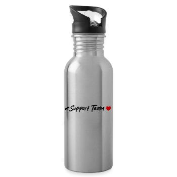 Support Team Herz - Trinkflasche mit integriertem Trinkhalm - Lightsilver - Rechts