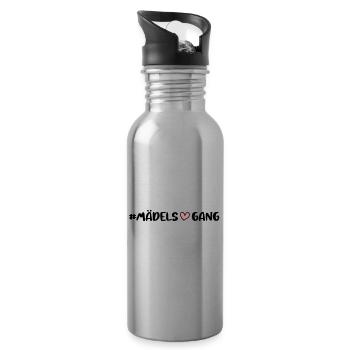Équipe de gangs de filles Coeur de femmes - Gourde avec paille intégrée - argent clair - Droite