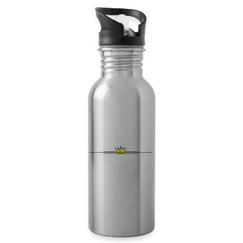 Krone Symbol Design - Trinkflasche mit integriertem Trinkhalm - Lightsilver - Rechts