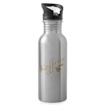 Forensikerin powered by Koffein Design Shirt - Trinkflasche mit integriertem Trinkhalm - Lightsilver - Rechts