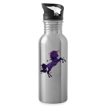 licorne - Gourde avec paille intégrée - argent clair - Droite