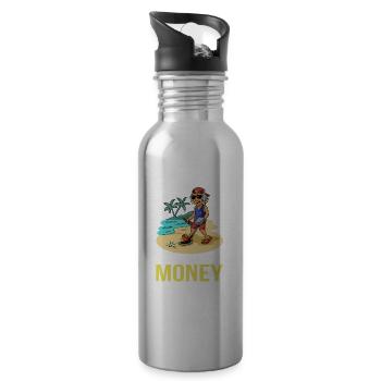 Metal Detector Beach Beach better have my money - Water bottle with straw - silver - Right