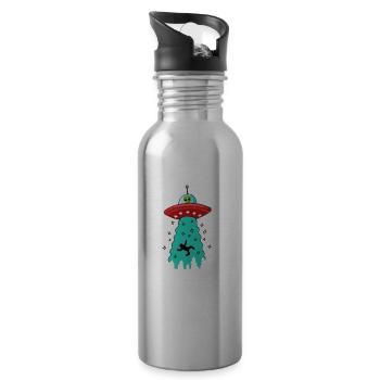 Ufo Alien Abduction Obtenir un perdant - Gourde avec paille intégrée - argent clair - Droite