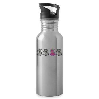 Appaloosa unicorn - Water bottle with straw - silver - Right