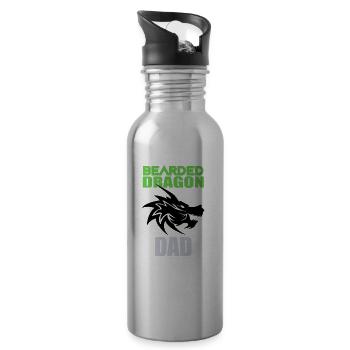 Bearded Dragon Dad - Trinkflasche mit integriertem Trinkhalm - Lightsilver - Rechts