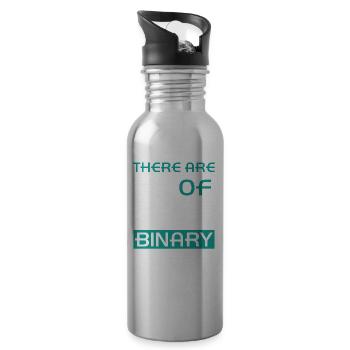 10 of people understands binary - Water bottle with straw - silver - Right