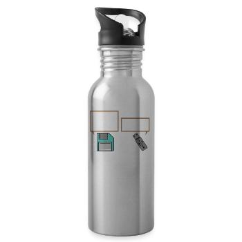 USB I am Your Father Nerd Computer IT Geek - Trinkflasche mit integriertem Trinkhalm - Lightsilver - Rechts