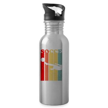 Soccer - Water bottle with straw - silver - Right