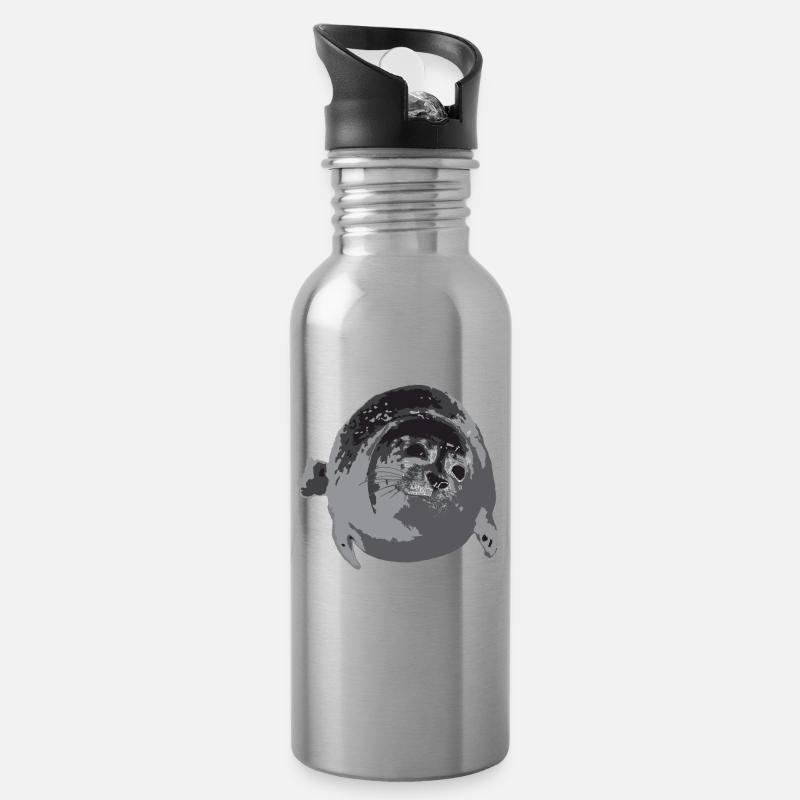 Thick seal - Water bottle with straw - silver