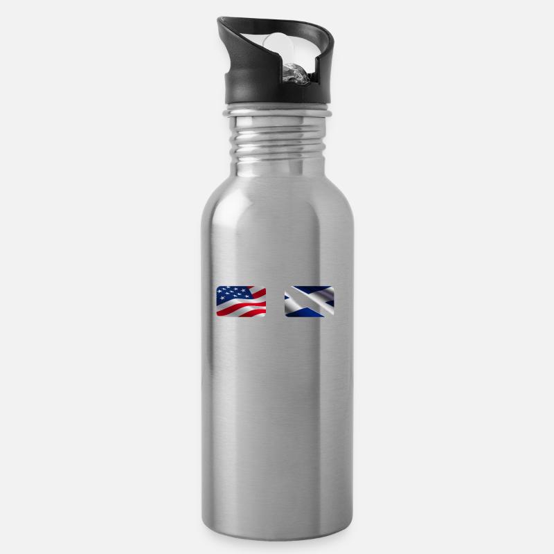 Half Scottish Half American Totally Awesome - Water bottle with straw - silver