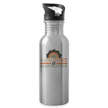 Saw Dust est un scintillement - Gourde avec paille intégrée - argent clair - Droite
