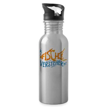 Fische Aquarium Aquaristik Aquarianer Geschenk - Trinkflasche mit integriertem Trinkhalm - Lightsilver - Rechts