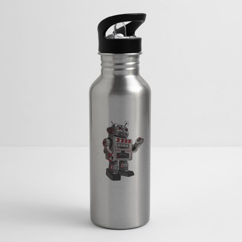 Robby Rob mr. robot scifi android jouet retro pc Gourde avec paille intégrée