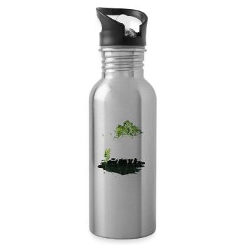 Hirsch Natur WIld - Water bottle with straw - silver - Right