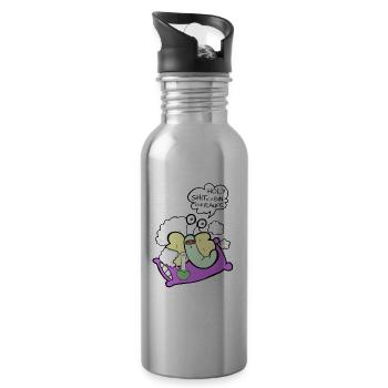 Holy Shit ich bin eine Raupe Comic F084 - Trinkflasche mit integriertem Trinkhalm - Lightsilver - Rechts