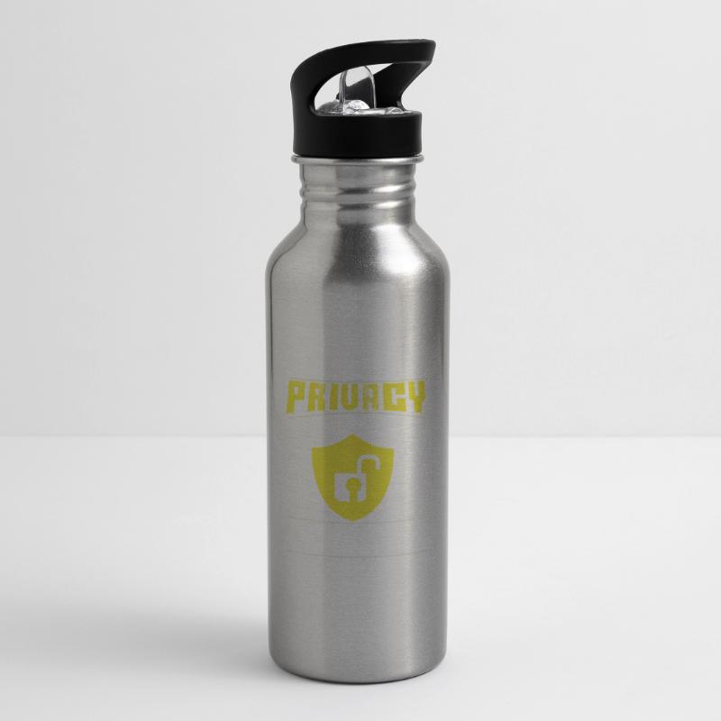 Lustiges Anti-Privacy-Hacker- oder Computer-Geek-Geschenk Trinkflasche mit integriertem Trinkhalm