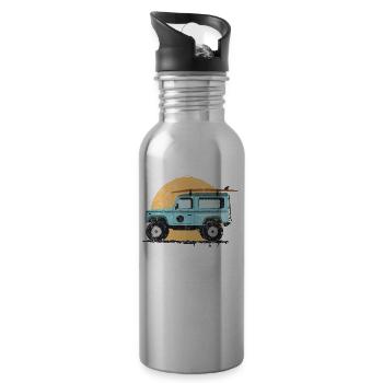 Surfing Jeep Urlaub - Trinkflasche mit integriertem Trinkhalm - Lightsilver - Rechts