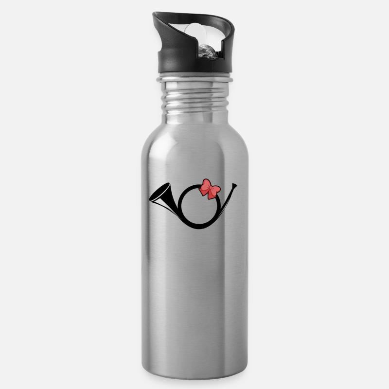 Briefträger Postbote Zusteller Post Horn Geschenk - Trinkflasche mit integriertem Trinkhalm - Lightsilver