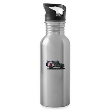 Good old British rust | Off-road vehicles - Water bottle with straw - silver - Right