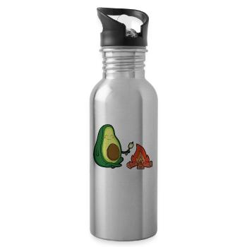 Scout drôle d'avocat camping feu de camp tente de garçon - Gourde avec paille intégrée - argent clair - Droite