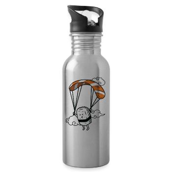 Sushi paraglide paragliding paragliding - Water bottle with straw - silver - Right