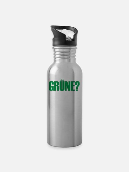 Grüne nein Danke! - Trinkflasche mit integriertem Trinkhalm -