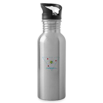Denken Sie, wie ein Proton positive Quantenphysik sein - Trinkflasche mit integriertem Trinkhalm - Lightsilver - Rechts
