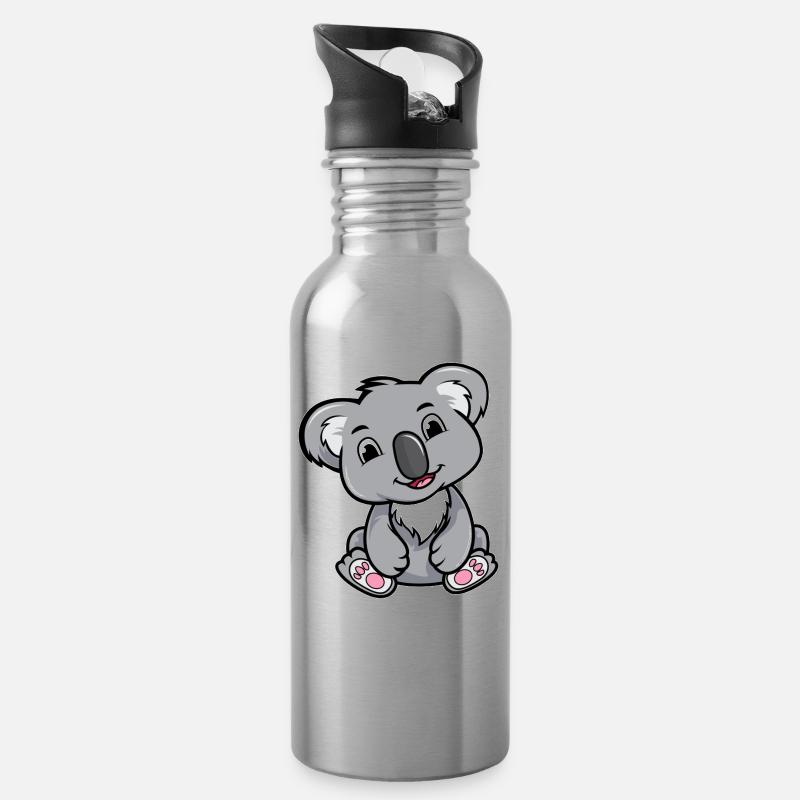 Koala - Gourde avec paille intégrée - argent clair