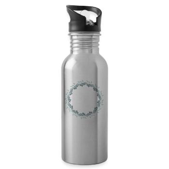 Psychology Logo Psychologist Student Teacher - Water bottle with straw - silver - Right