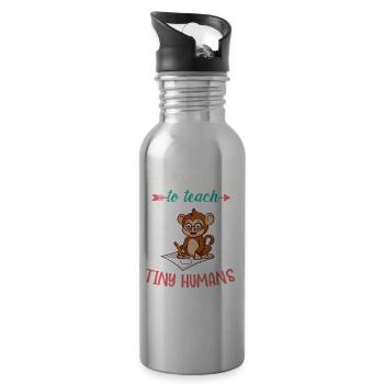 Good Day To Teach Tiny Humans Elementary Teacher - Water bottle with straw - silver - Right