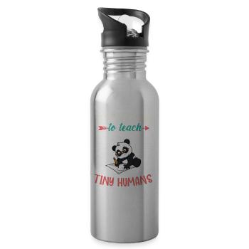 Good Day To Teach Tiny Humans Elementary Teacher - Water bottle with straw - silver - Right