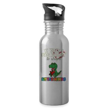 It Takes A Big Heart To Shape Little Minds Teacher - Water bottle with straw - silver - Right