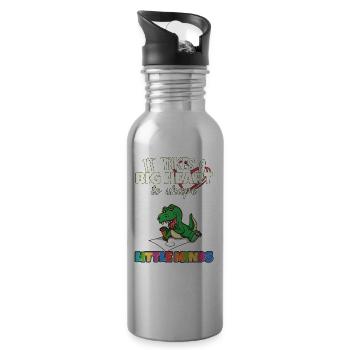 It Takes A Big Heart To Shape Little Minds Teacher - Trinkflasche mit integriertem Trinkhalm - Lightsilver - Rechts