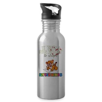 It Takes A Big Heart To Shape Little Minds Teacher - Water bottle with straw - silver - Right