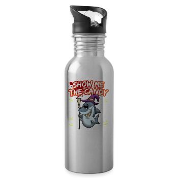 Show Me The Candy Halloween Costume Trick Or Treat - Water bottle with straw - silver - Right