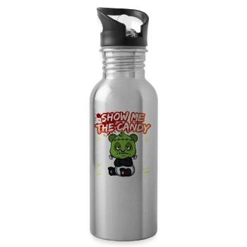 Show Me The Candy Halloween Costume Trick Or Treat - Water bottle with straw - silver - Right