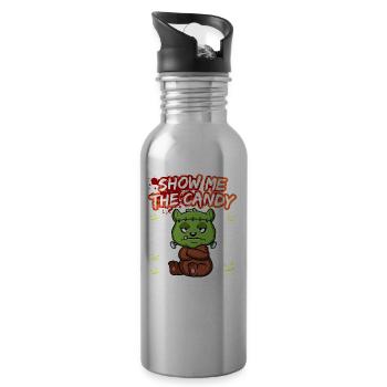 Show Me The Candy Halloween Costume Trick Or Treat - Water bottle with straw - silver - Right