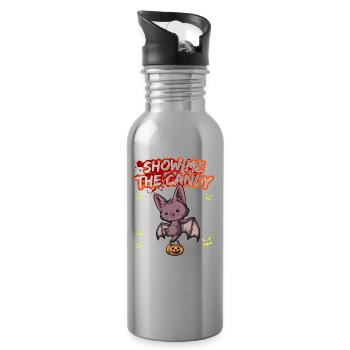 Show Me The Candy Halloween Costume Trick Or Treat - Water bottle with straw - silver - Right